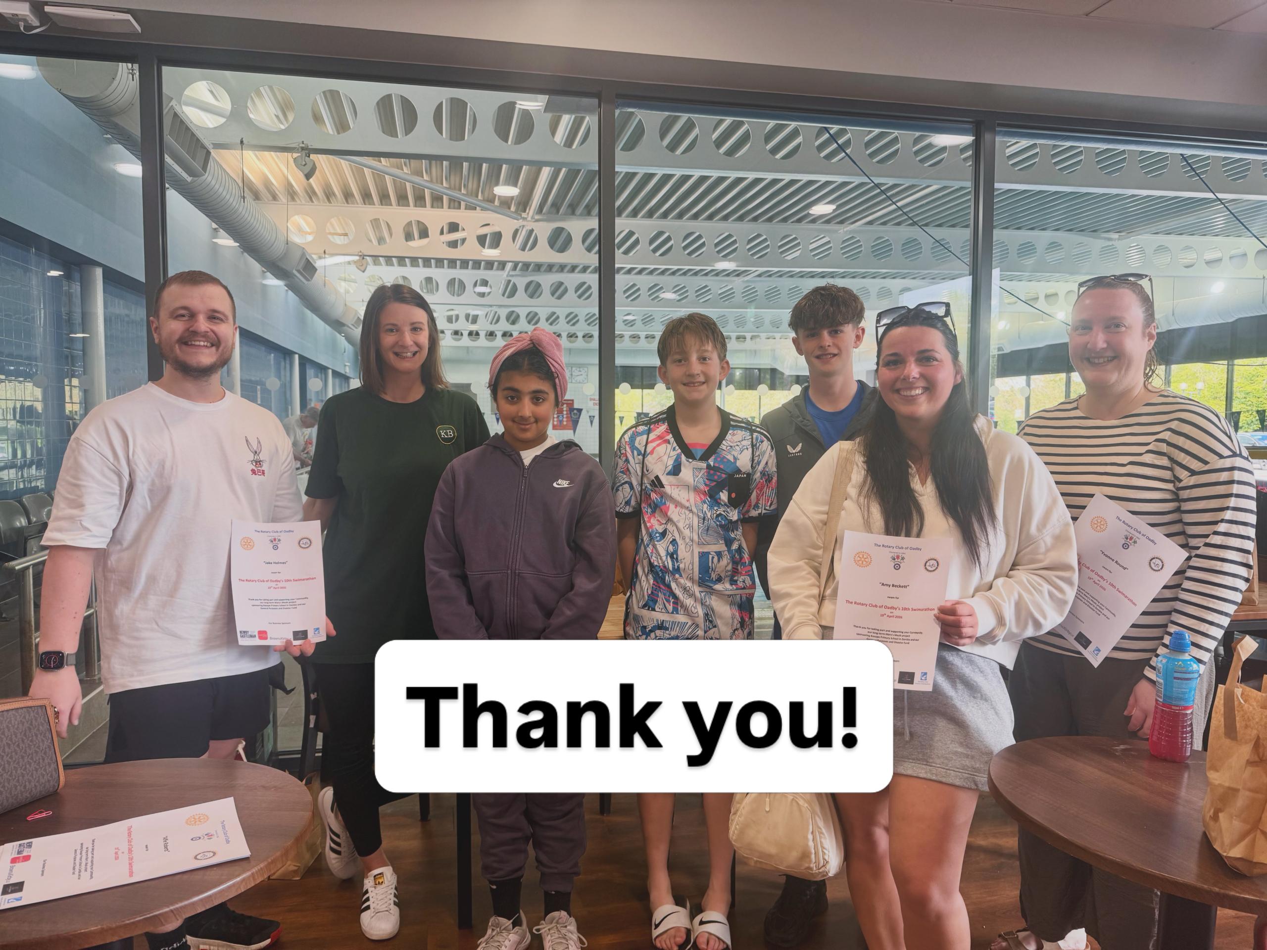 A Huge Thank You from Knightsbridge – Oadby Swimarathon 💙
