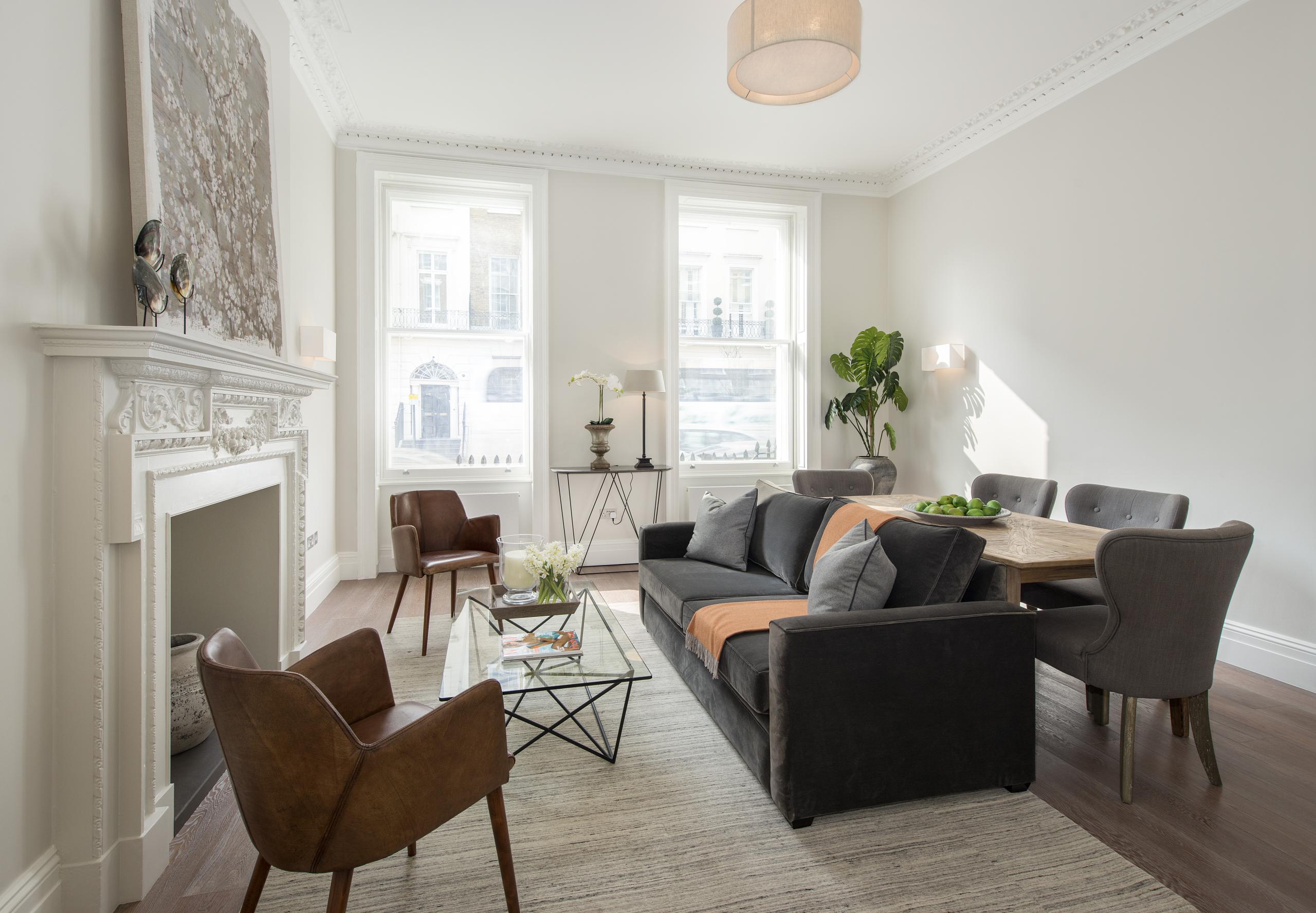 a luxury furnished living room in central london