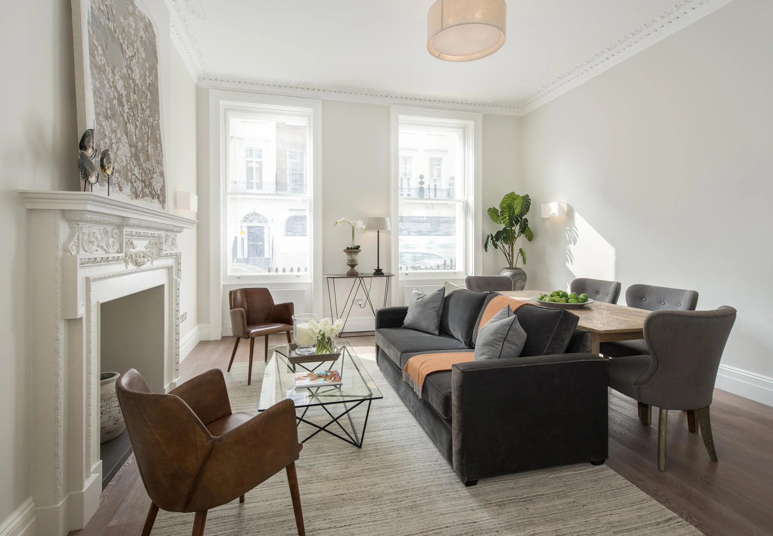a luxury furnished living room in central london