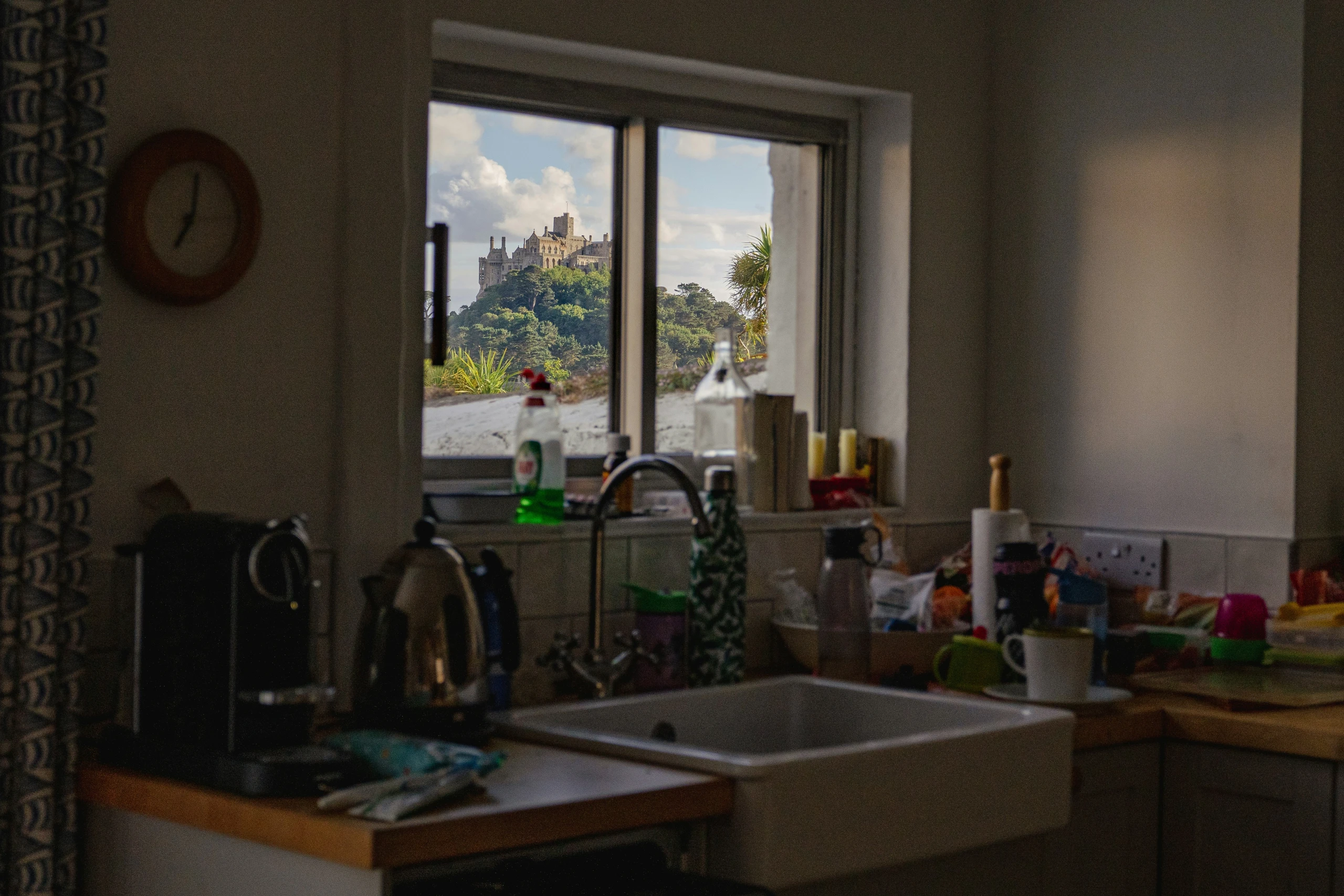 Modern kitchen interior with natural light