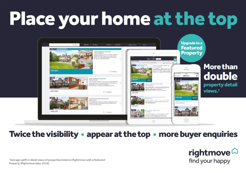 An advert for a Rightmove featured listing