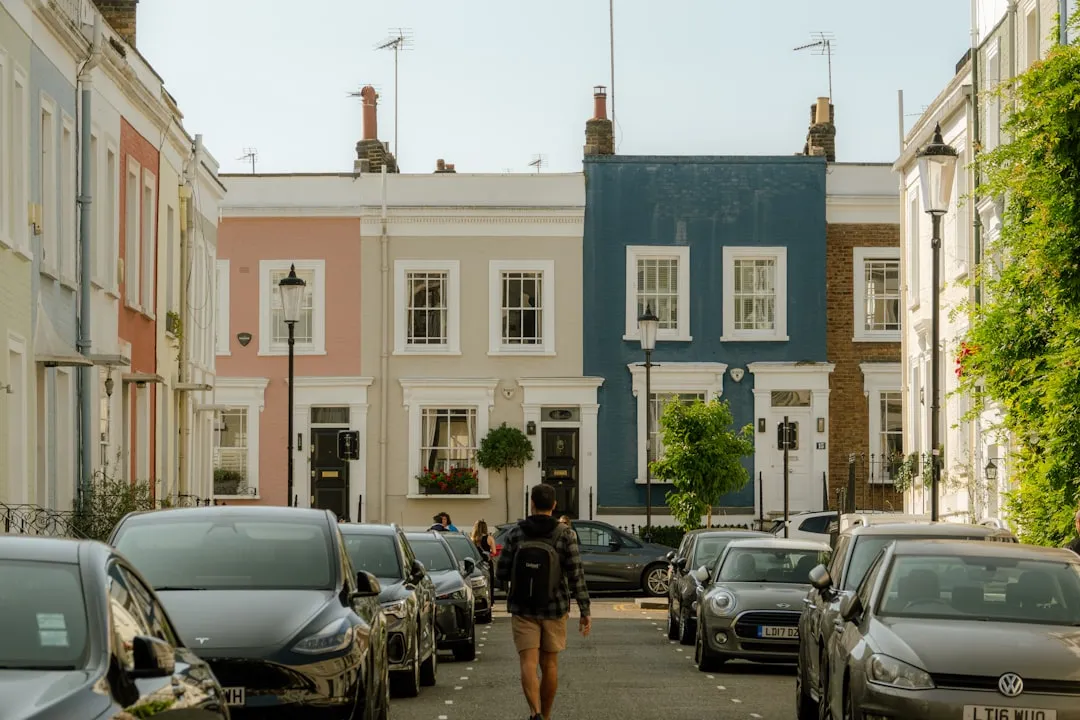 London street with parked cars