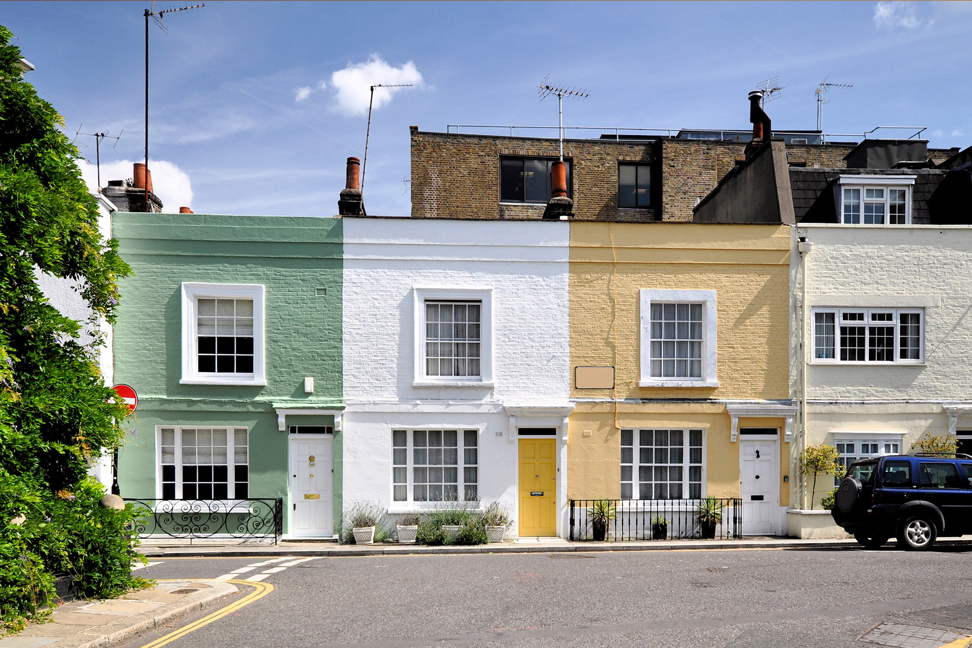 Colourful Georgian townhouses in London