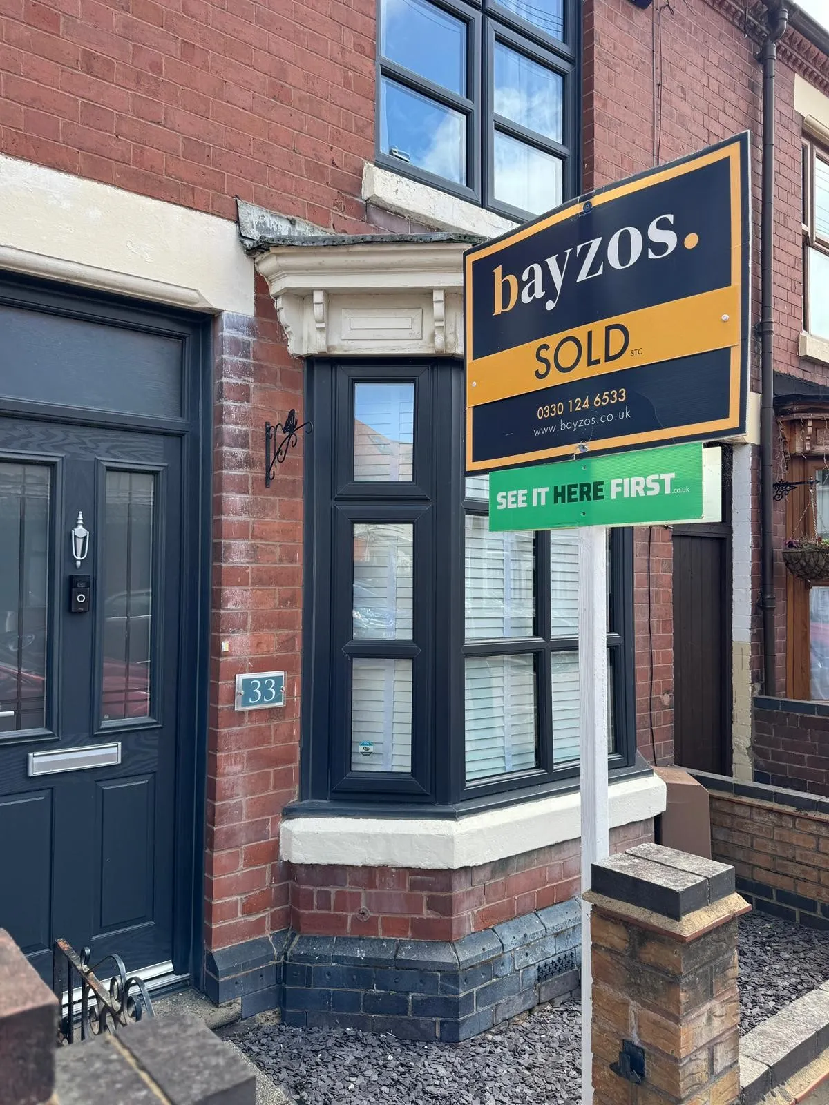 A Bayzos sold board outside a property in Coventry