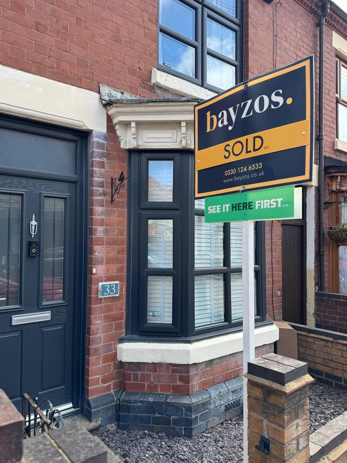 A Bayzos sold board outside a property in Coventry