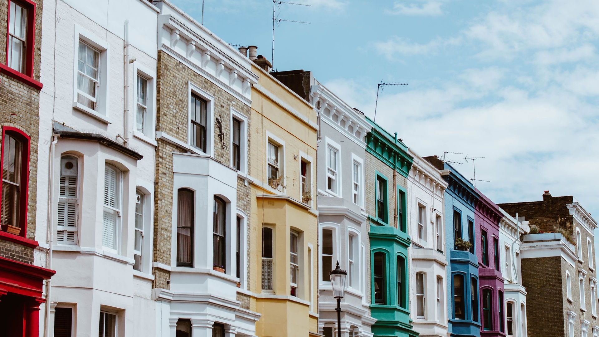 Colourful Victorian townhouses