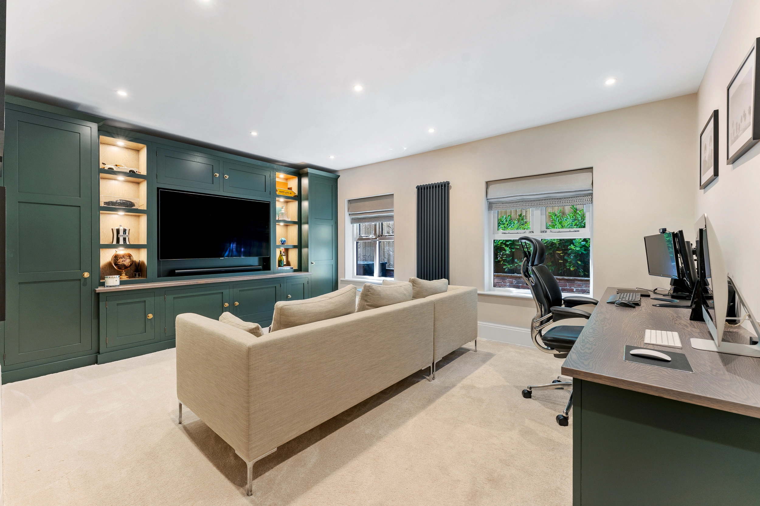 Modern kitchen with dining table