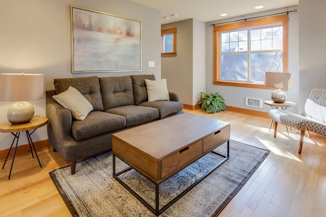 Warm living room with professional interior design