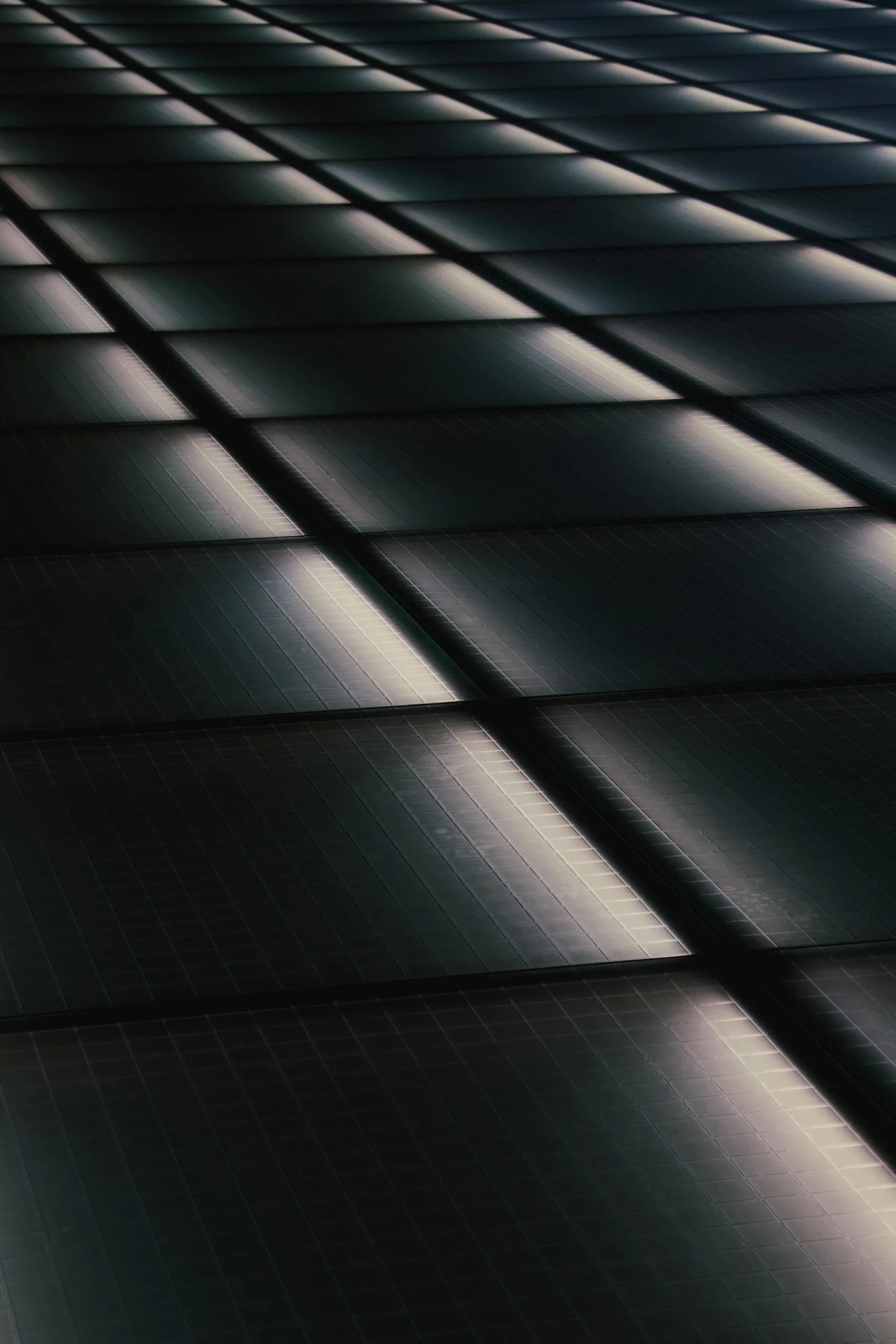Light coming through solar panels