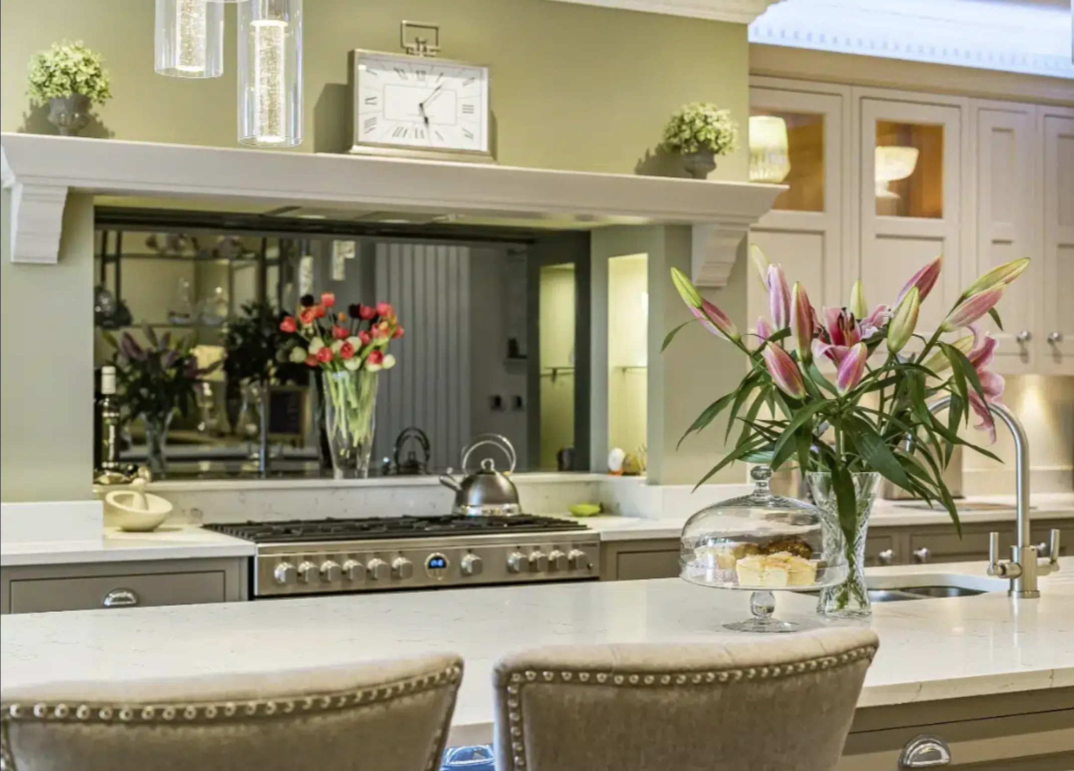 Modern kitchen with contemporary appliances and cabinetry