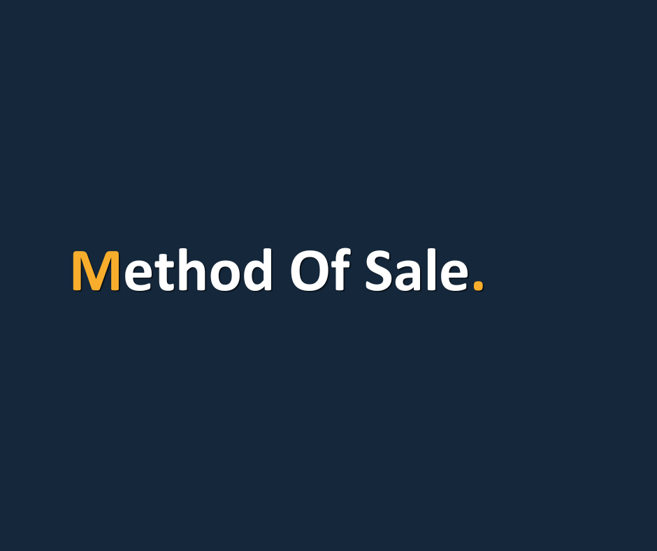 Method of Sale.