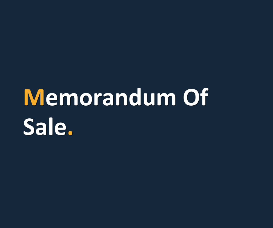 Memorandum of Sale.