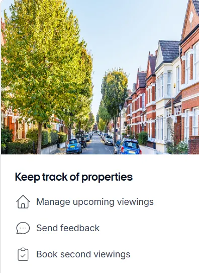Manage your upcoming viewings in the bayzos estate agent app