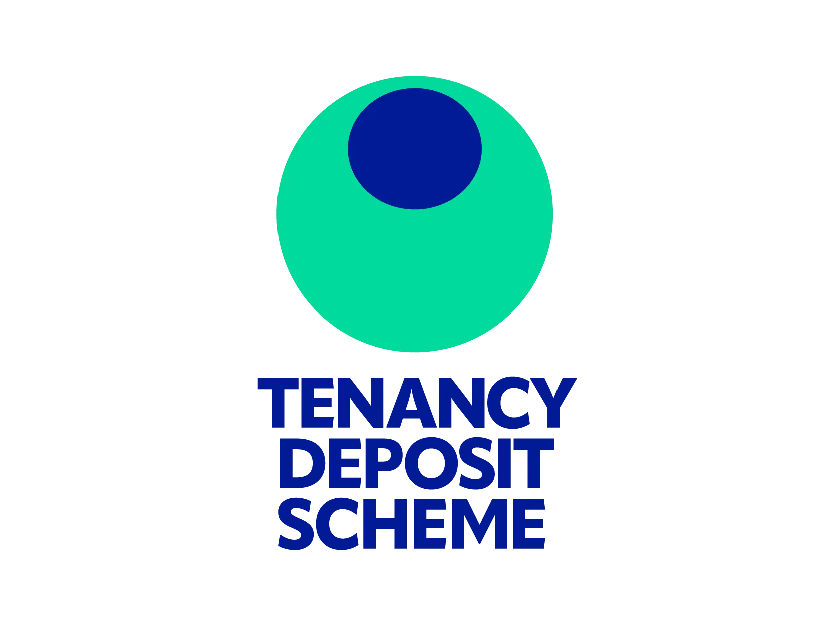 Tenancy Deposit Scheme logo with turquoise circle and dark blue inner circle
