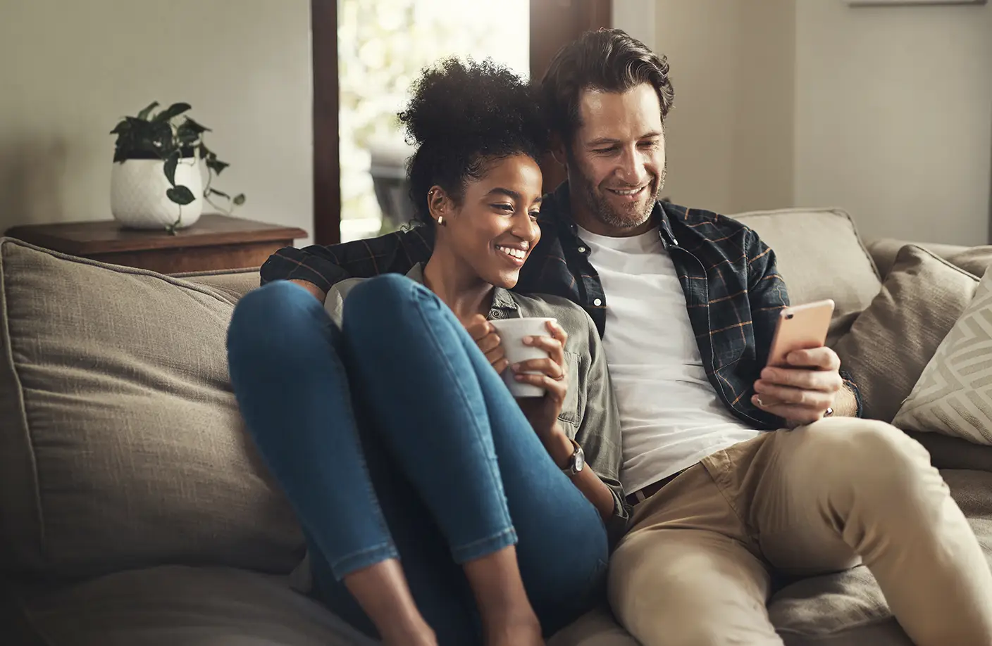 Couple booking a property valuation