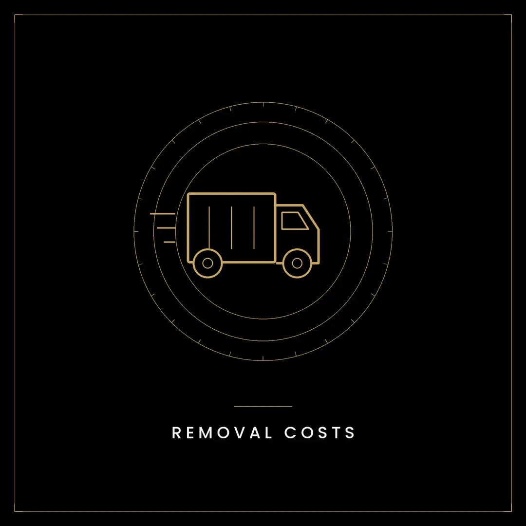 Removal truck icon with concentric circles and text "Removal Costs" below