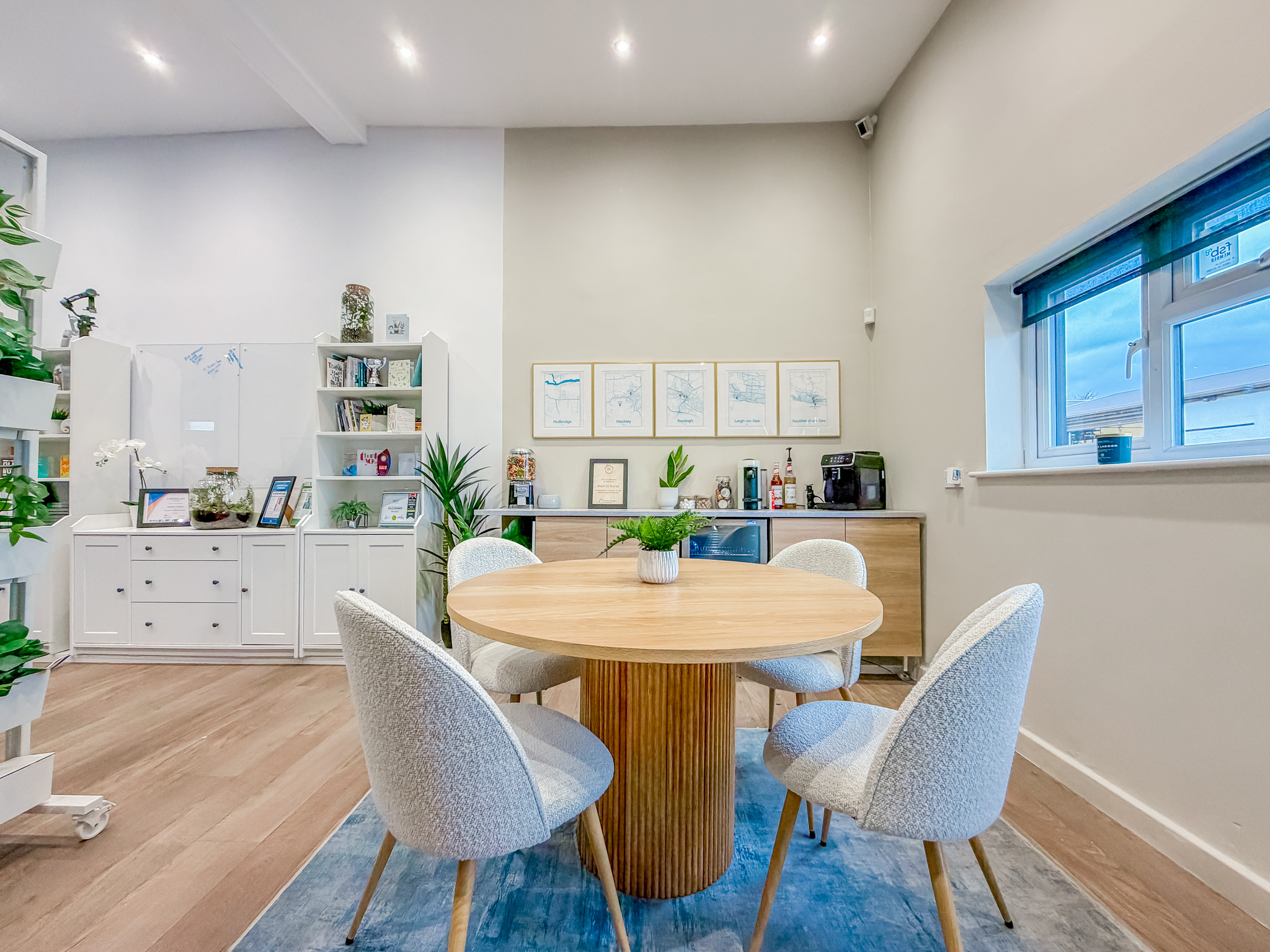 Client meeting area inside an estate agency office
