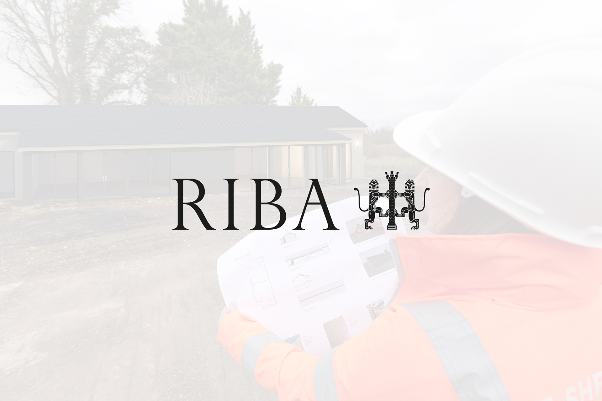 RIBA logo in front of a planner assessing some plans