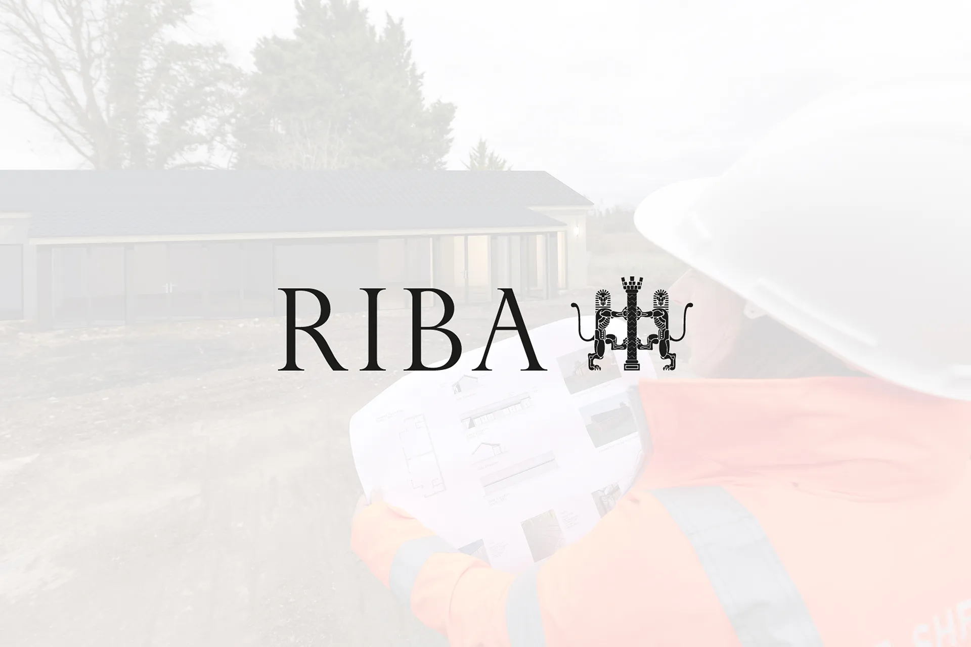 RIBA logo in front of a planner assessing some plans
