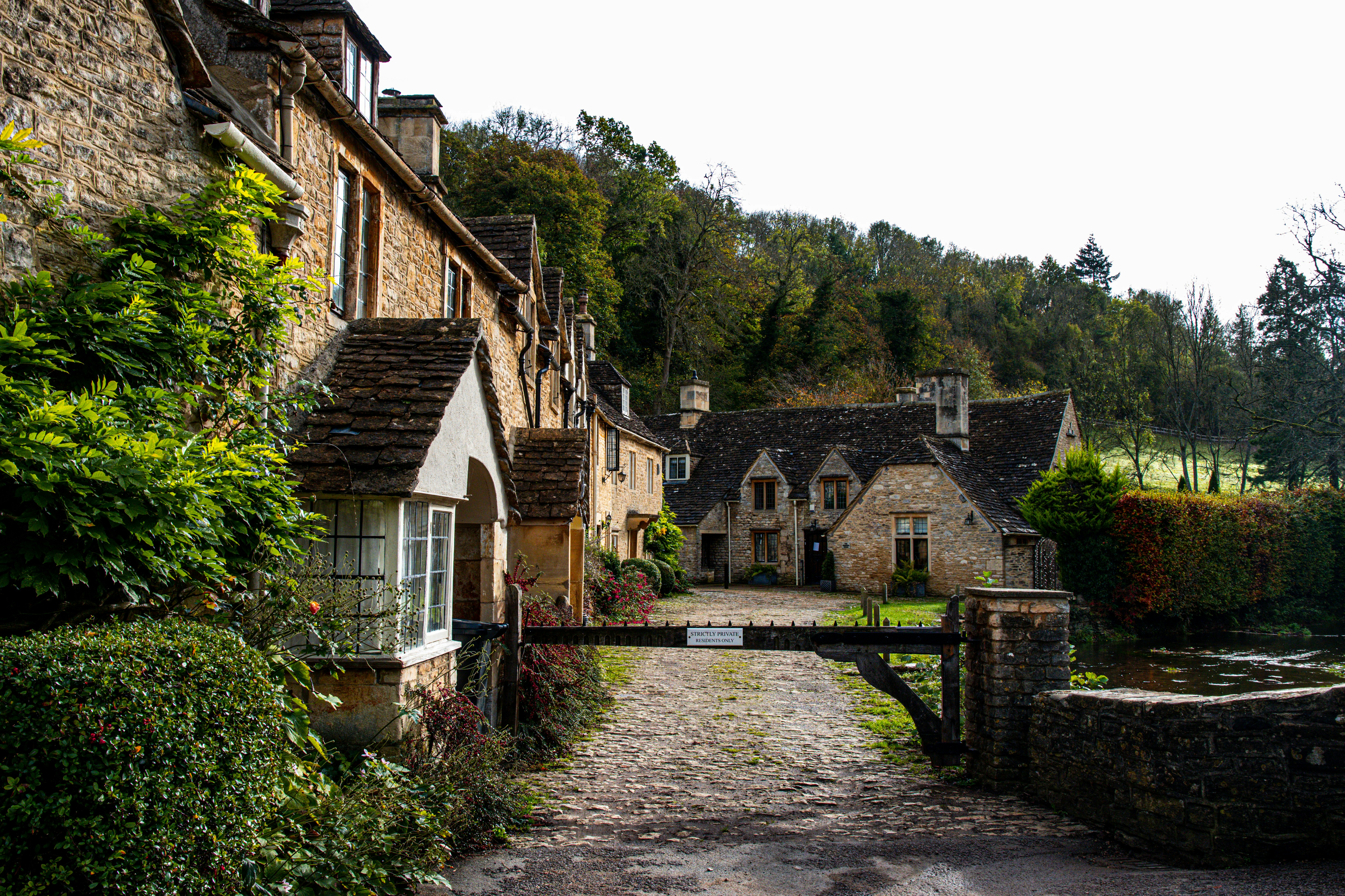 Stone path through Castle Combe, a quintessential English countryside village