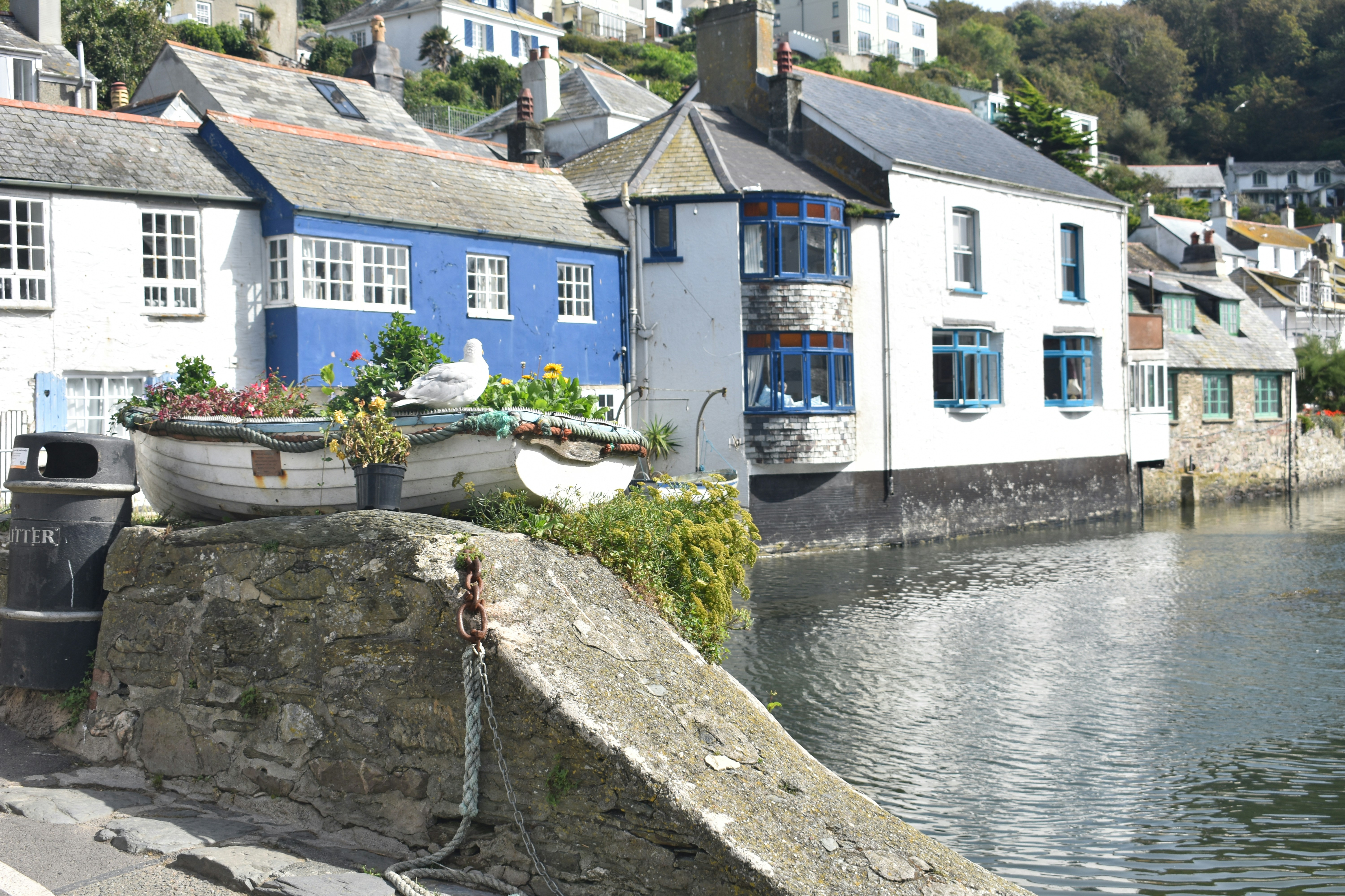 Polperro harbour fishing village on the Cornish coast