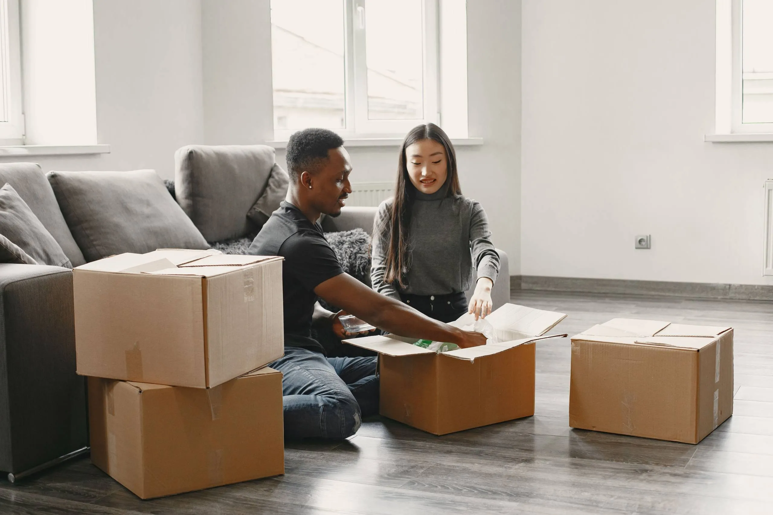 Tenants moving in their new home