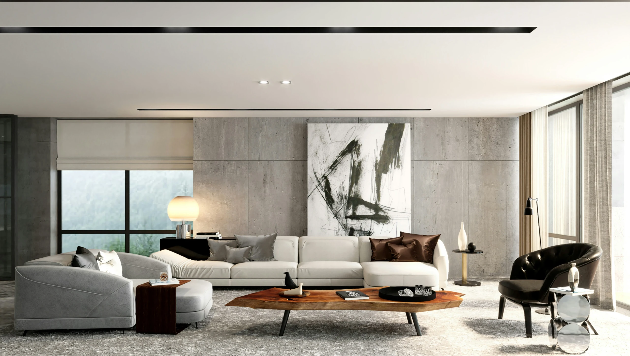 A beautifully appointed luxury living room, representing the standard of home our concierge service helps clients achieve