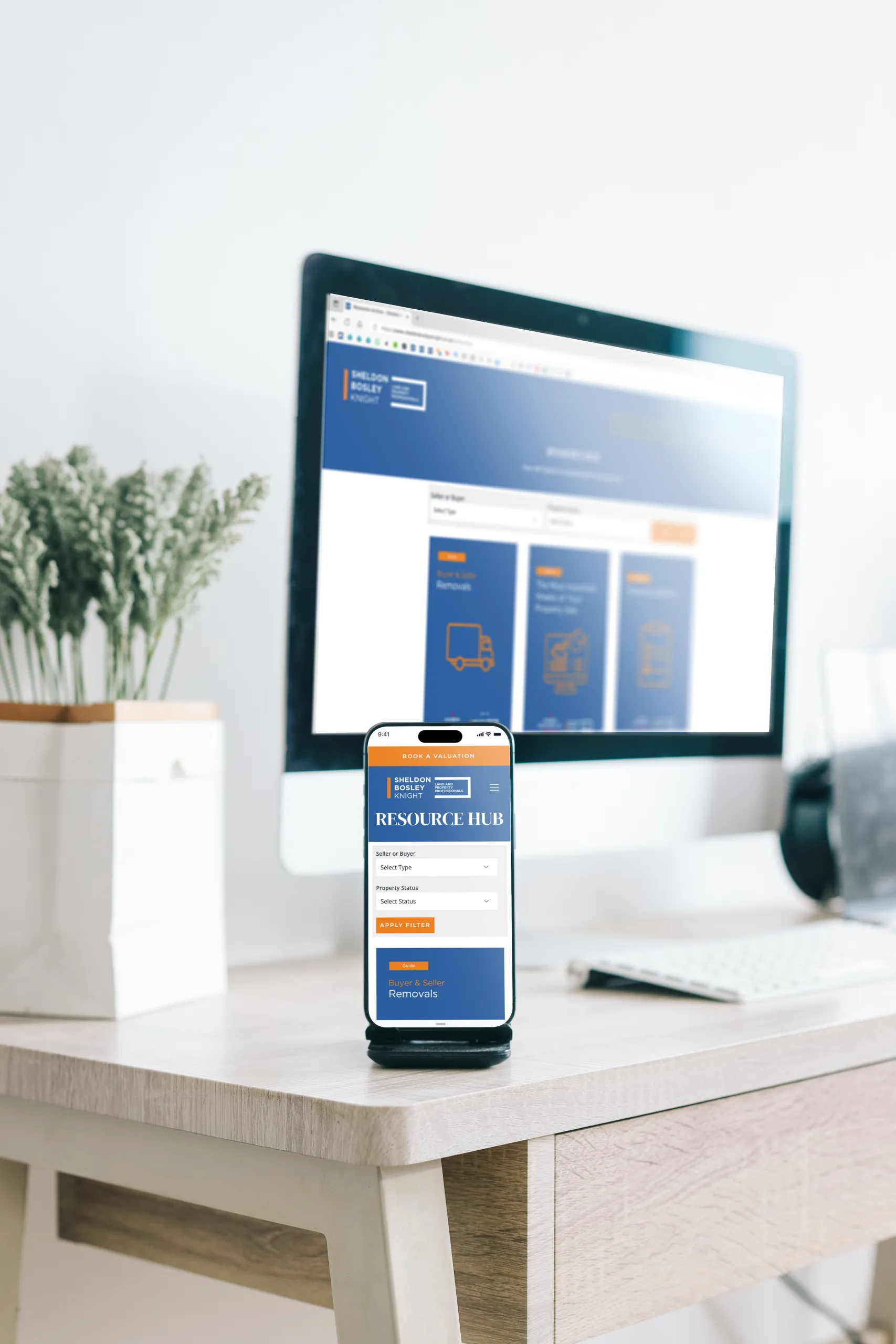 Front cover of the resource hub on a mobile phone and desktop