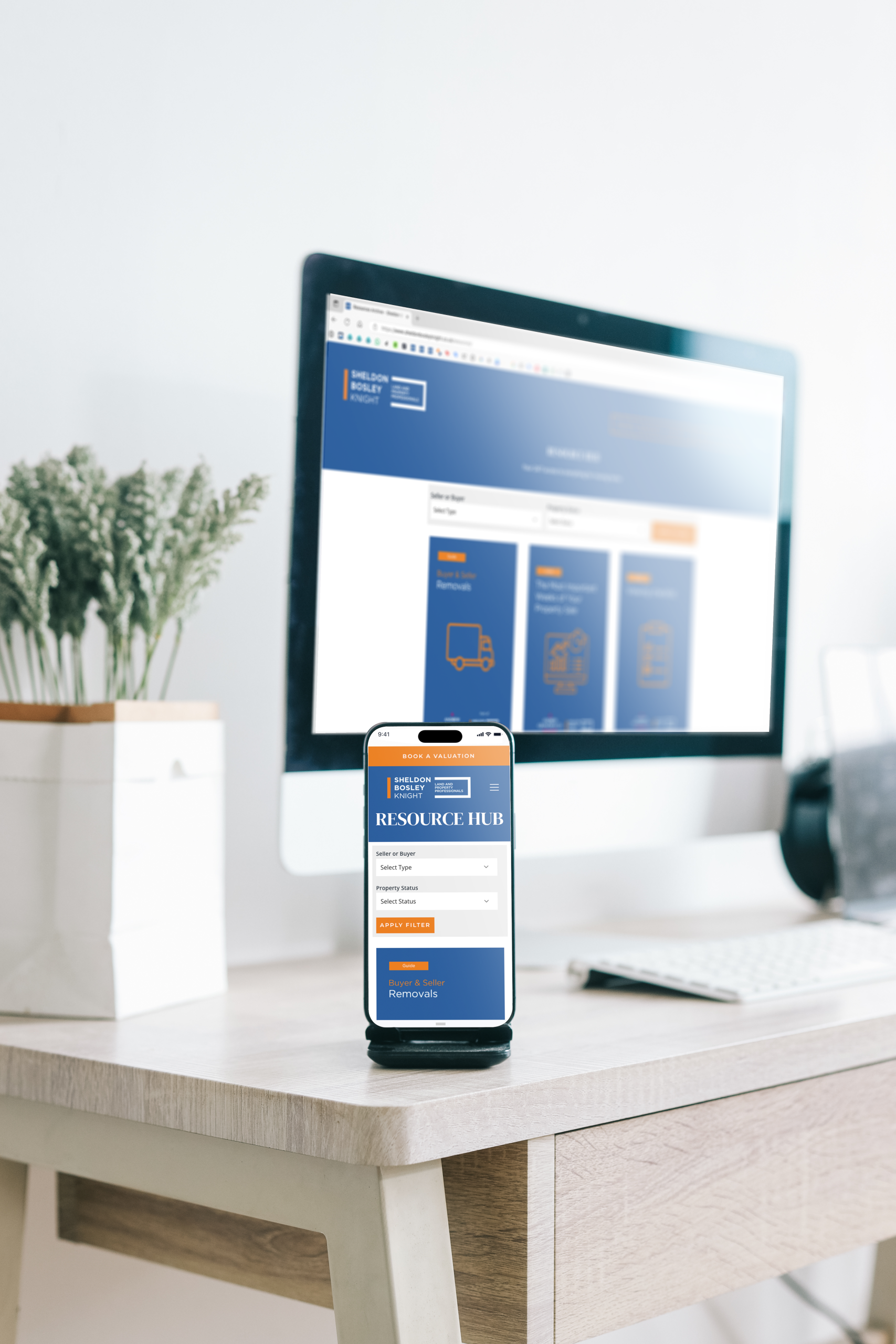 Front cover of the resource hub on a mobile phone and desktop