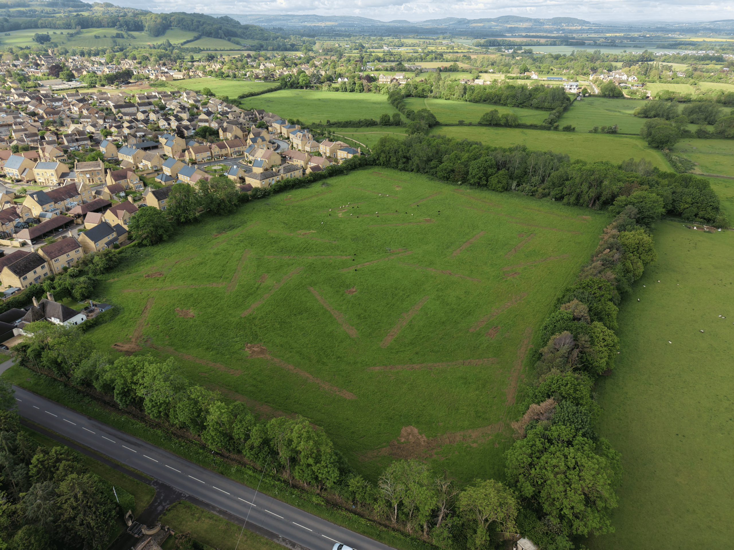 Land surrounding a new build estate