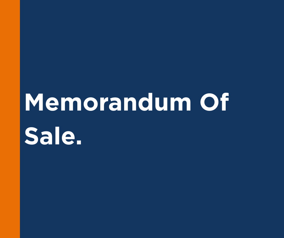 Memorandum of Sale