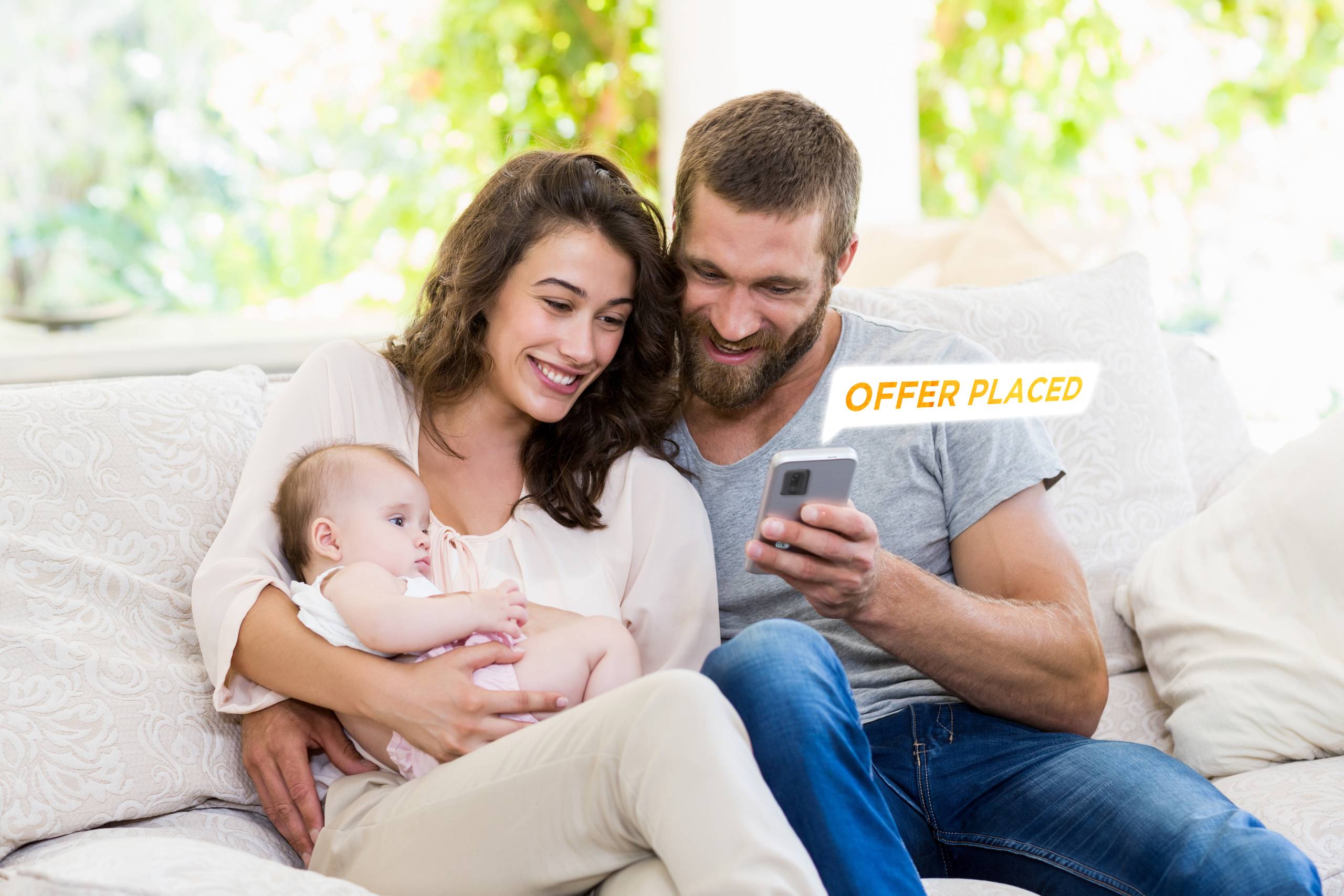 A mobile screen showing someone submitting an offer using the Sheldon Bosley Knight Buyer App