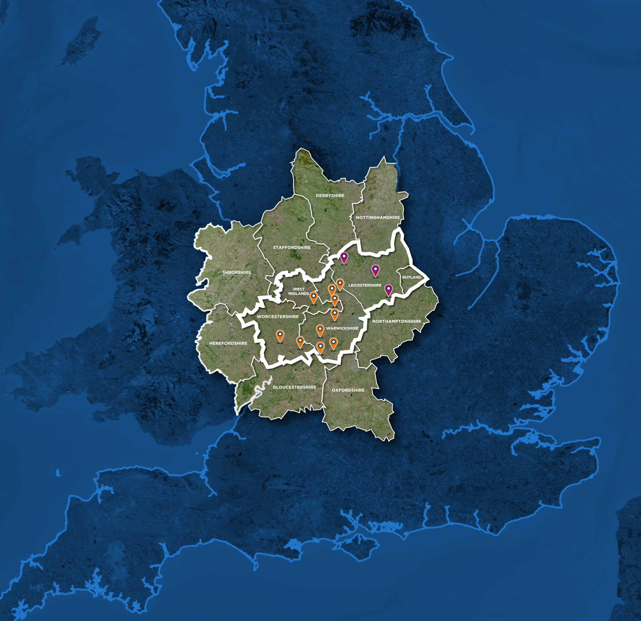 A map showing the regions covered by SBK Porperty Group