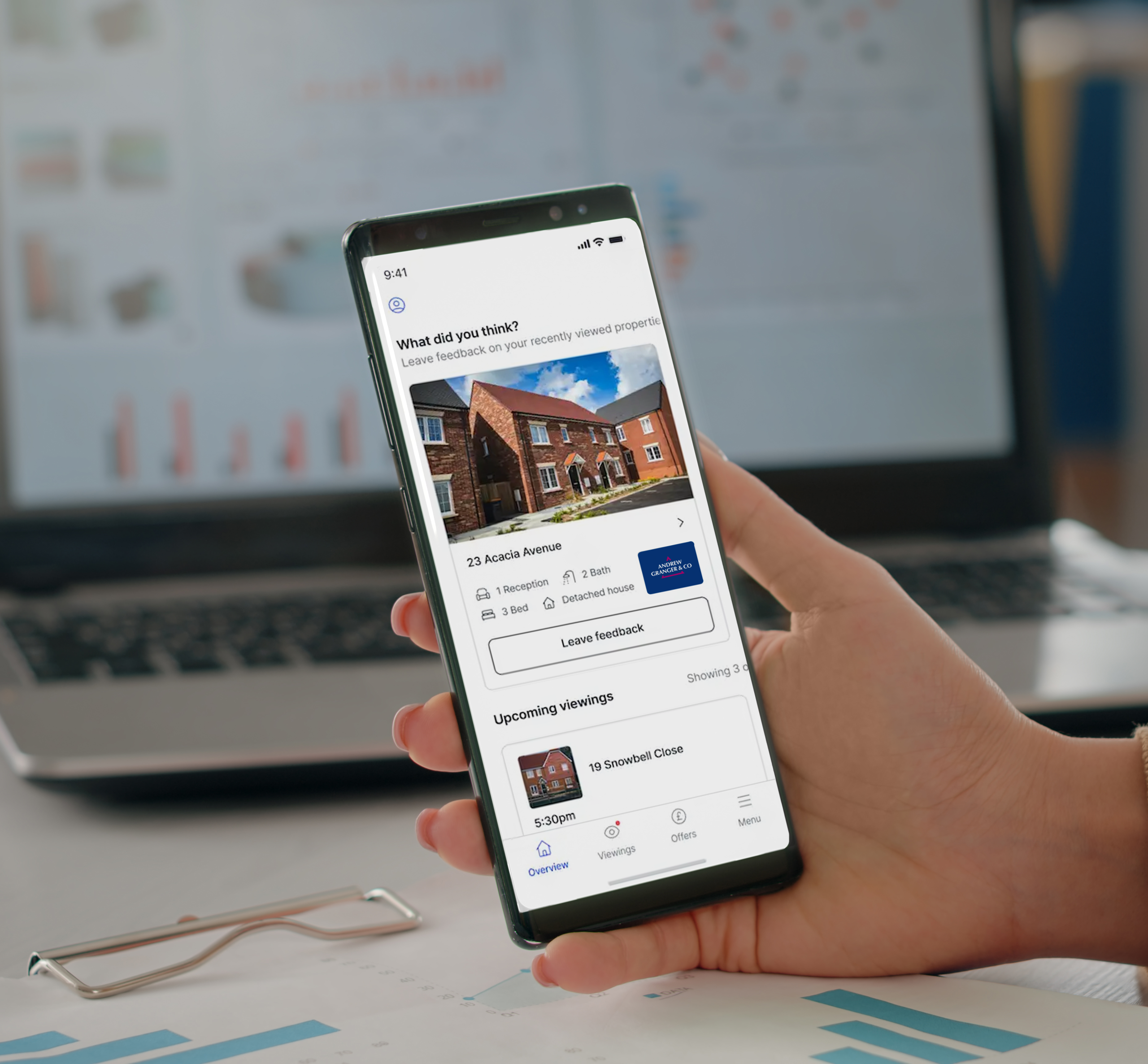 A smartphone screen displaying the Andrew Granger & Co vendor app