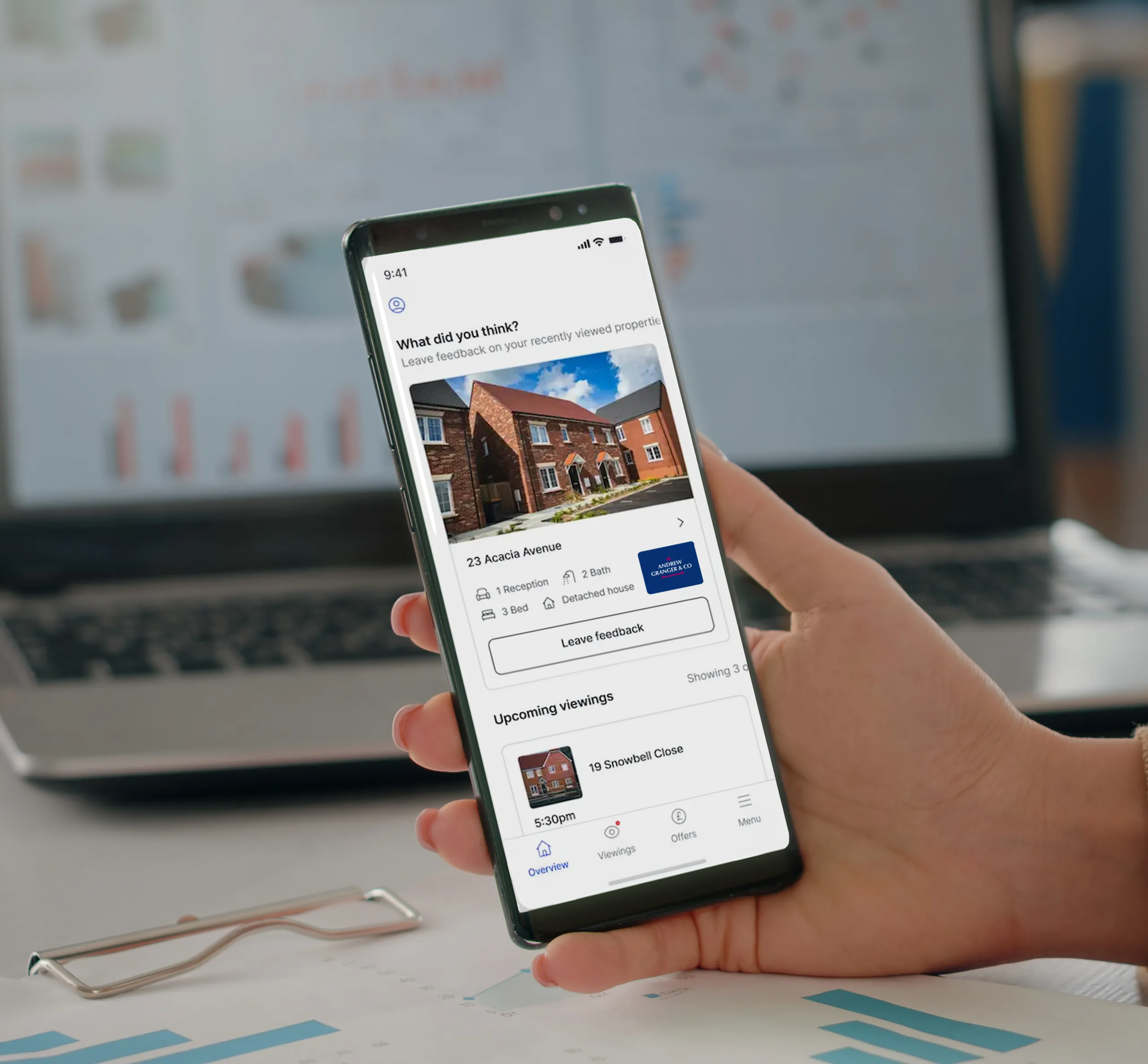 A smartphone screen displaying the Andrew Granger & Co vendor app
