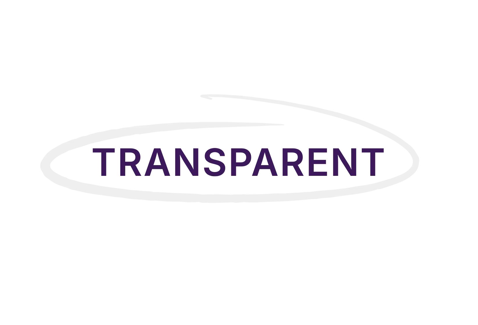 Transparent estate agency logo with purple text inside an oval grey outline