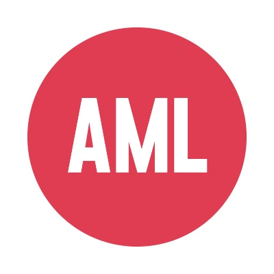 AML logo - red circle with white text