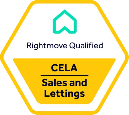 Rightmove Qualified CELA Sales and Lettings badge with house icon