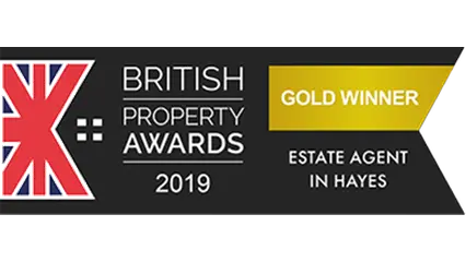 British Property Awards 2019 Gold Winner badge for Estate Agent in Hayes