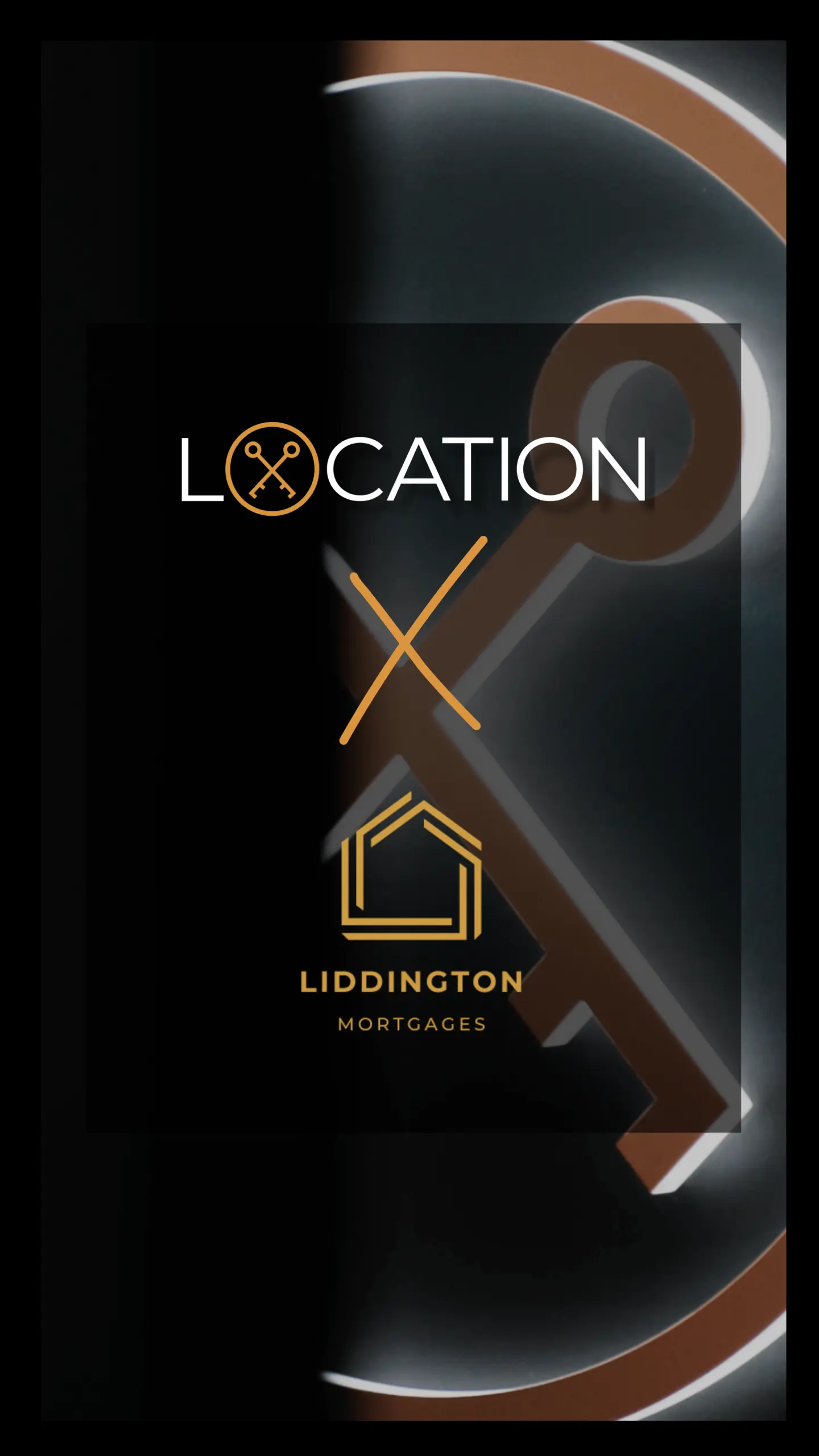 Location X Liddington Mortgages logo with compass and house icons on dark background