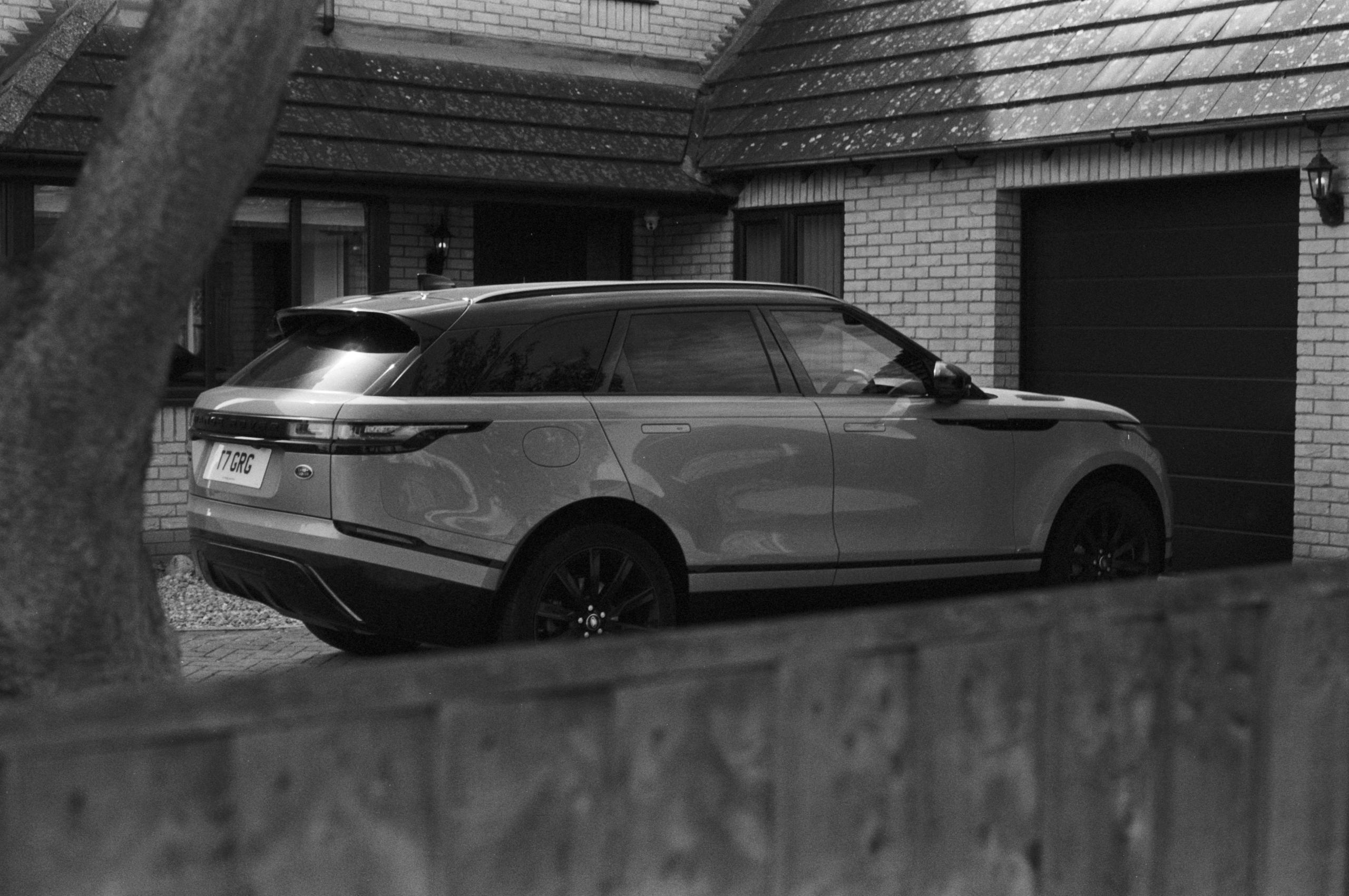 driveway with a car parked