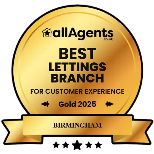 Best Letting Agent in Birmingham 2025 award by allAgents