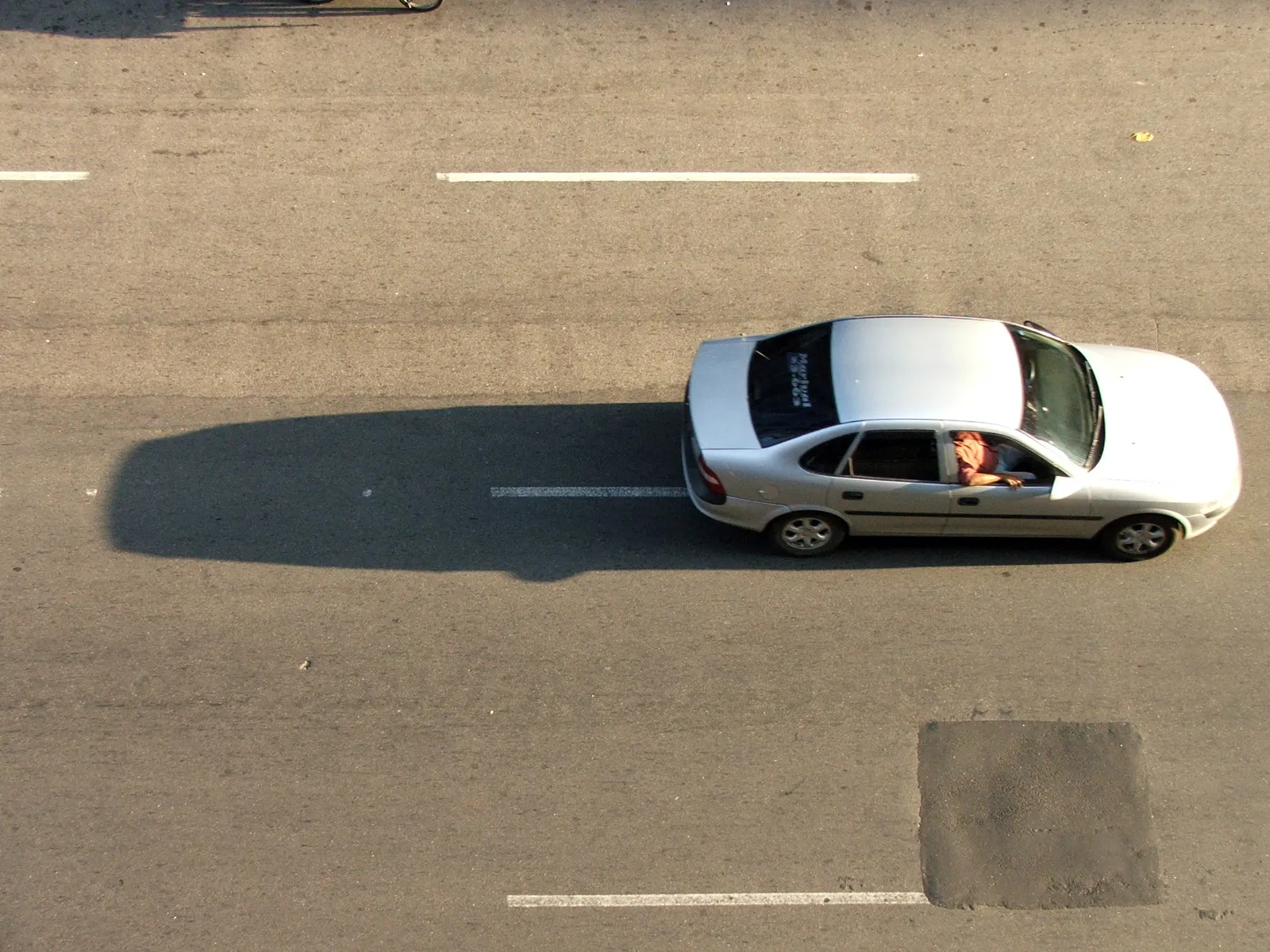 A car driving on a road