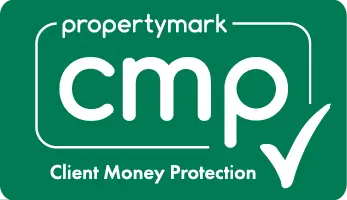 Propertymark CMP Client Money Protection logo with white tick mark on green background