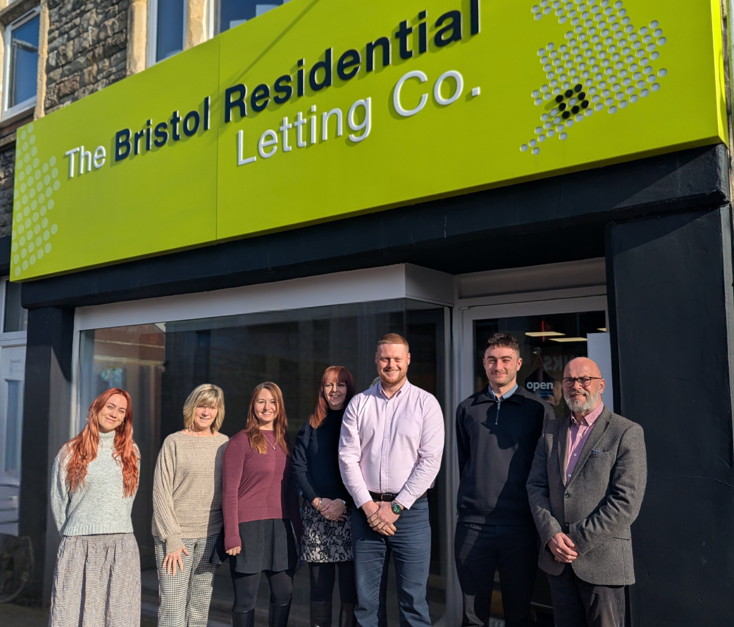 A picture of The Bristol Residential Letting Co Southville office with the team outside
