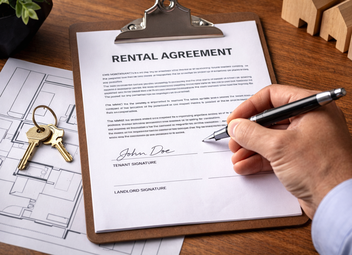Signing of a rental agreement