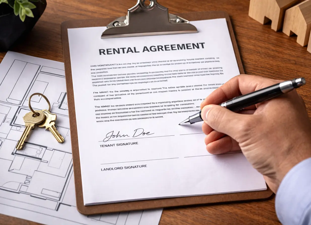 Signing of a rental agreement
