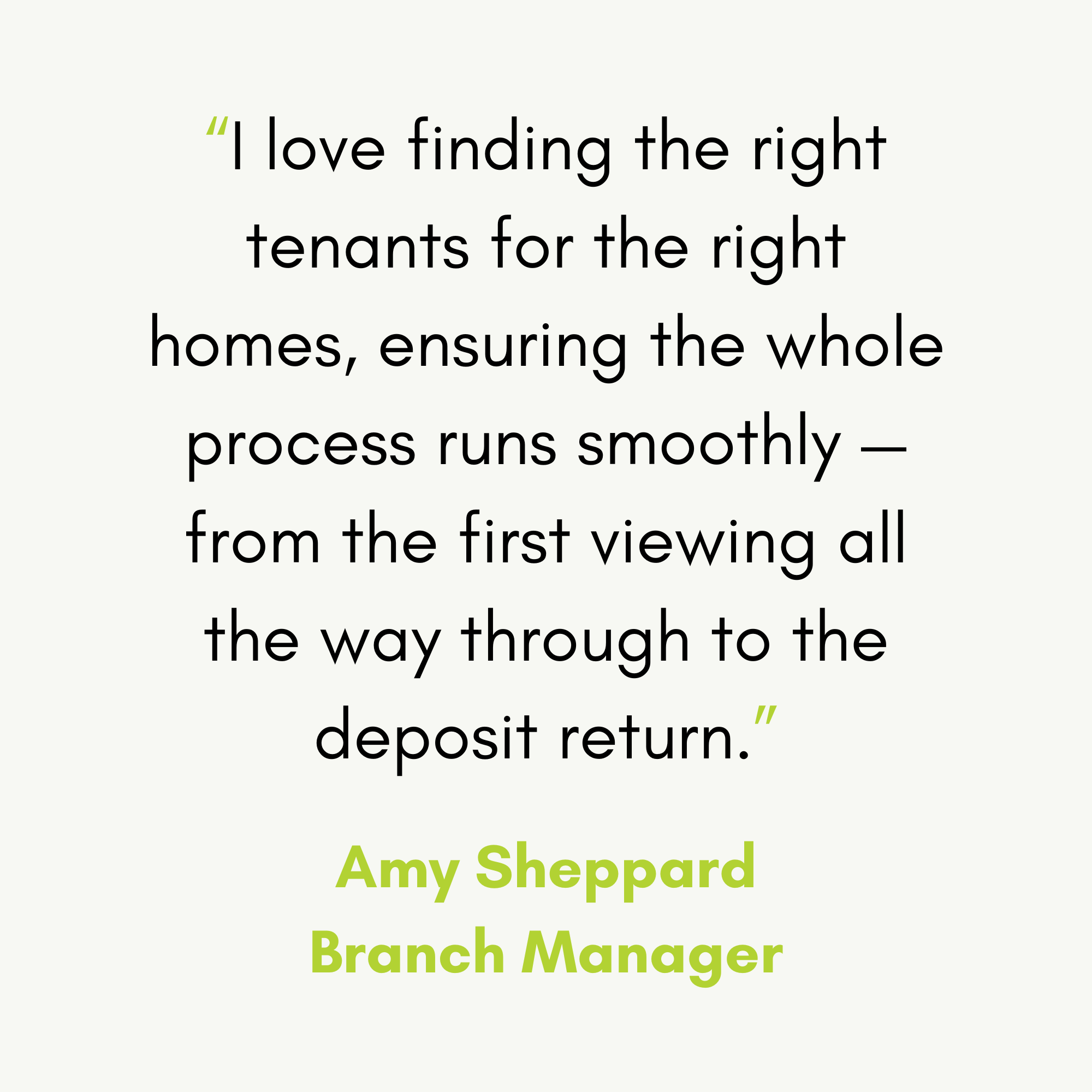 Quote from the Branch Manager - Amy Sheppard