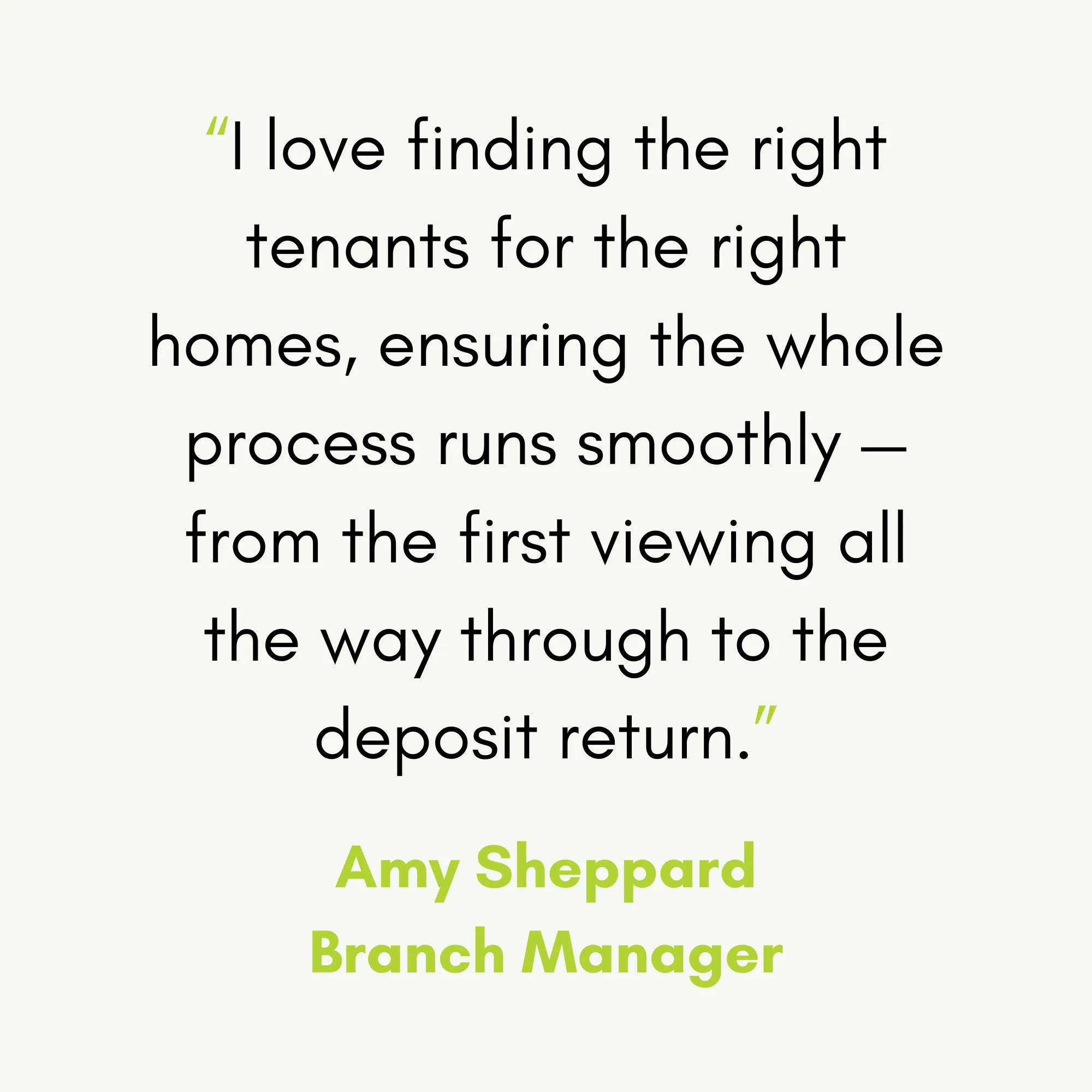 Quote from the Branch Manager - Amy Sheppard