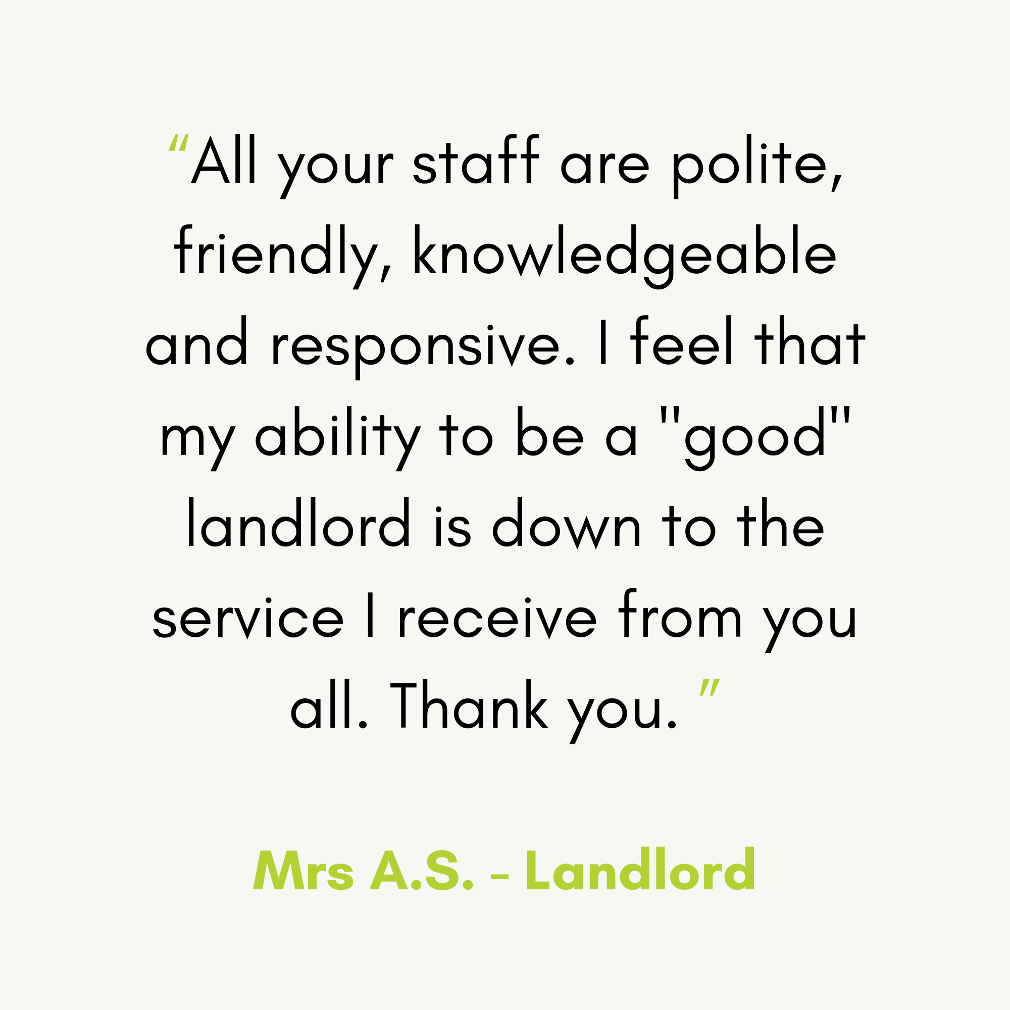 A happy landlord testimonial